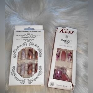 Kiss Pink and White Nail Art Set